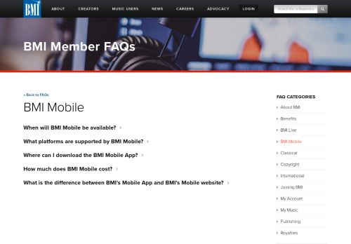 
                            8. BMI Mobile | FAQ | BMI.com