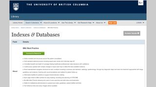 
                            8. BMJ Best Practice - Indexes & Databases | UBC Library Index ...