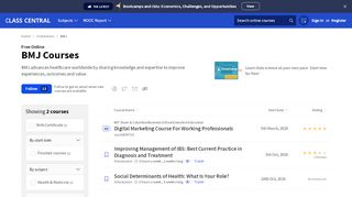 
                            7. BMJ • Free Online Courses and MOOCs | Class Central