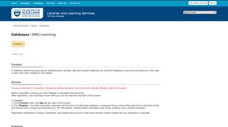 
                            9. BMJ Learning - Databases - The University of Auckland Library