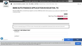 
                            11. BMW Auto Lease & Loan Application | Houston - Momentum BMW