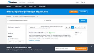 
                            7. Bmw b2b partner portal login english Jobs, Employment | Freelancer