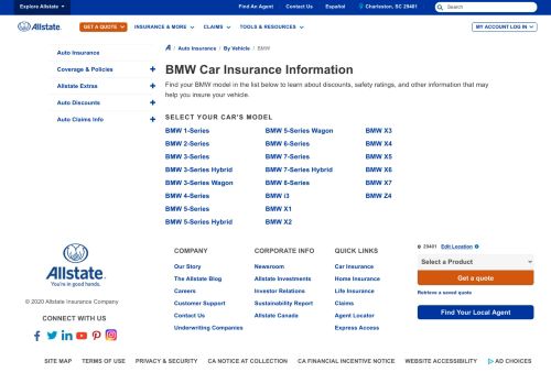 
                            12. BMW Car Insurance - Allstate Insurance