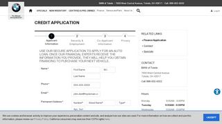 
                            10. BMW Finance Application | Apply for BMW Financing near Tiffin, OH