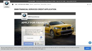 
                            8. BMW Financial Services CREDIT APPLICATION | Joel Confer BMW