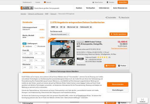 
                            7. BMW Gebraucht Motorrad Angebote bei mobile.de kaufen