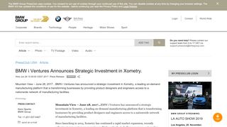 
                            12. BMW i Ventures Announces Strategic Investment in Xometry.