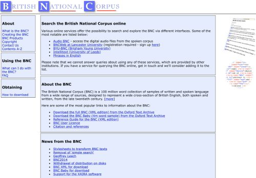 
                            5. [bnc] British National Corpus