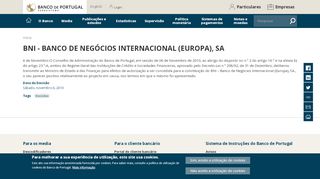 
                            13. BNI - BANCO DE NEGÓCIOS INTERNACIONAL (EUROPA), SA ...