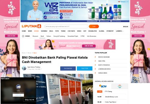 
                            10. BNI Dinobatkan Bank Paling Piawai Kelola Cash Management ...