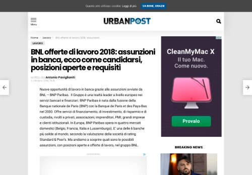 
                            13. BNL offerte di lavoro 2018: assunzioni in banca, ecco come candidarsi ...