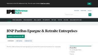 
                            12. BNP Paribas Epargne & Retraite Entreprises | IPE Reference Hub