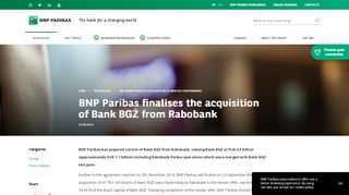 
                            9. BNP Paribas finalises the acquisition of Bank BGŻ from Rabobank ...