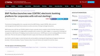 
                            8. BNP Paribas launches new CENTRIC electronic banking platform for ...