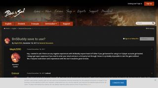 
                            1. BnSBuddy save to use? - General Discussion - Blade & Soul Forums