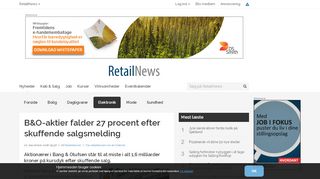 
                            5. B&O-aktier falder 27 procent efter skuffende salgsmelding - RetailNews