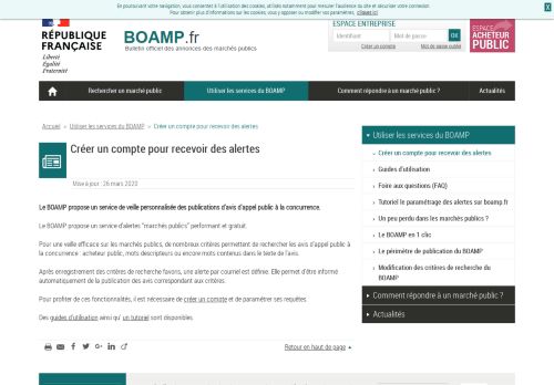 
                            5. Boamp.fr | Créer un compte pour recevoir des alertes