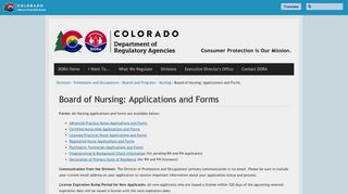 
                            3. Board of Nursing: Applications and Forms - Colorado.gov