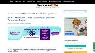 
                            13. BOAT Recruitment 2018 – Graduate/Technician Apprentice Posts ...