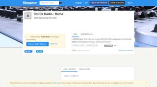 
                            3. BoBBa Radio - Roma - Listen Online - Streema