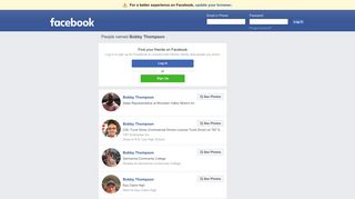 
                            6. Bobby Thompson Profiles | Facebook