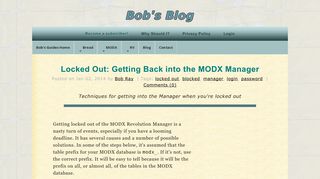 
                            6. Bob's Guides | Locked Out: Getting Back into the MODX Manager