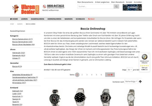 
                            6. Boccia Uhren Onlineshop: versandkostenfreie Lieferung ...