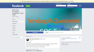 
                            4. BOCCONI Sondaggi & Questionari - SOS TESI! Public Group | Facebook