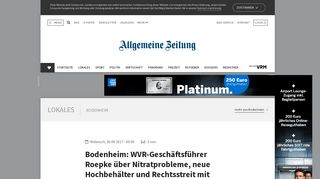 
                            5. Bodenheim: WVR-Geschäftsführer Roepke über Nitratprobleme, neue ...