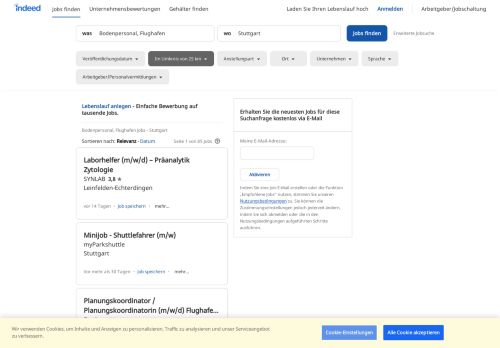 
                            10. Bodenpersonal, Flughafen Jobs in Stuttgart - Februar 2019 | Indeed.com