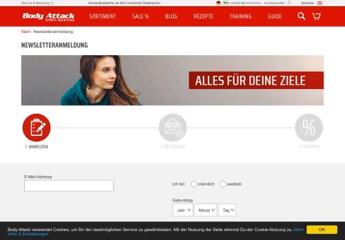 
                            3. Body Attack Newsletter-Anmeldung! Melde Dich zum Body Attack ...