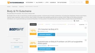 
                            8. Body & Fit Gutscheine, bis zu 5% im Februar 2019 - Gutscheinsammler