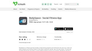 
                            13. BodySpace - Social Fitness App - VicHealth