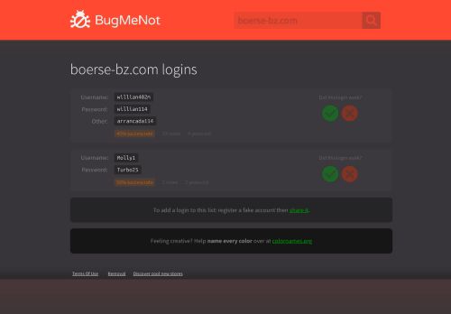 
                            1. boerse-bz.com logins - BugMeNot