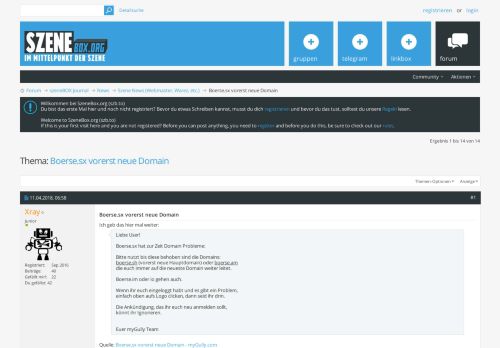 
                            2. Boerse.sx vorerst neue Domain - SzeneBox