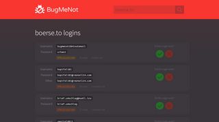 
                            4. boerse.to passwords - BugMeNot
