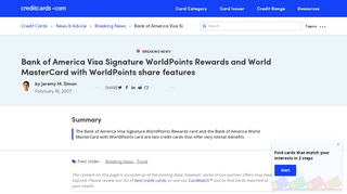 
                            9. BofA offers two WorldPoints cards with similar benefits - CreditCards ...