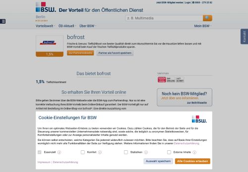
                            8. bofrost: 1,5% bzw. 5,60€ | bsw.de