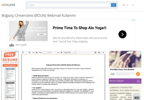 
                            10. Boğaziçi Üniversitesi (BOUN) Webmail Kullanımı - PDF - DocPlayer