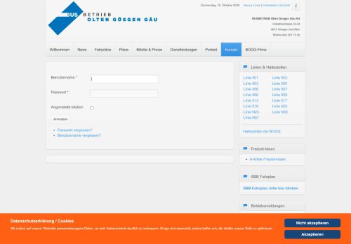 
                            11. BOGG - BUSBETRIEB Olten Gösgen Gäu AG - Login
