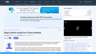 
                            13. Bogus clients using First Tutors website | TES Community