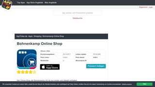 
                            13. Bohnenkamp Online Shop App - Preisentwicklung und Preisalarm ...