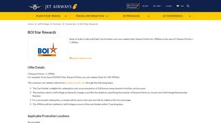 
                            11. BOI Star Rewardz - Conversion Partner of JetPrivilege - Jet Airways