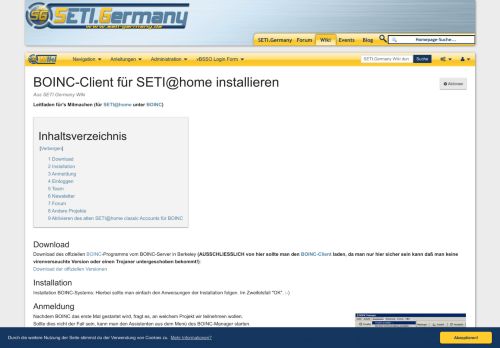 
                            8. BOINC-Client für SETI@home installieren – SETI.Germany Wiki