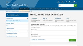 
                            1. Boka, ändra eller avboka tid - Folktandvården