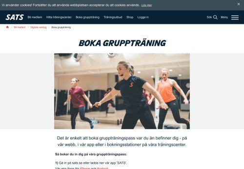 
                            5. Boka gruppträning - SATS