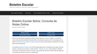 
                            9. Boletim Escolar Bahia: Consulta de Notas Online - Boletim Escolar