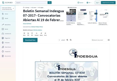 
                            11. Boletin Semanal Indesgua 07-2017- Convocatorias Abiertas Al 19 de ...