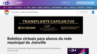 
                            9. Boletins virtuais para alunos da rede municipal de Joinville | Notícias ...