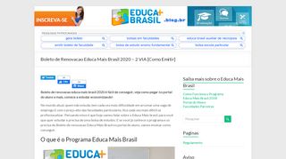 
                            11. Boleto de renovacao Educa Mais Brasil 2019: veja como conseguir o ...